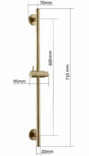 Душевая штанга Boheme Uno 420-NB никель брашированный