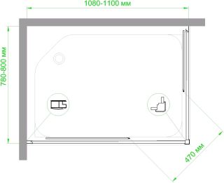 Душевой уголок Royal Bath HPD 110x80см чёрный RB8110HPD-T-BL