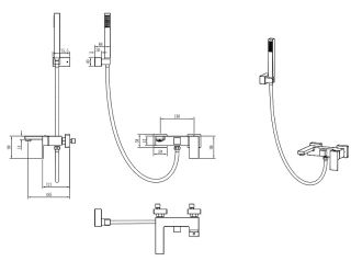 Смеситель для ванны Boheme Qubic 473-G золото