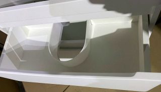 Тумба под раковину Style Line Бергамо мини 90 Люкс Plus СС-00002364 подвесная Белая антискрейч