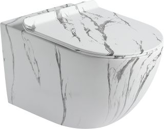 Унитаз подвесной SantiLine SL-5002MM безободковый мрамор матовый