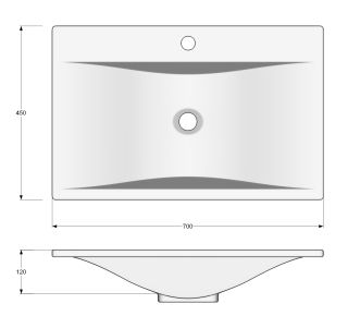 Мебельная раковина Madera Pulsus 70см белый 4627173210485