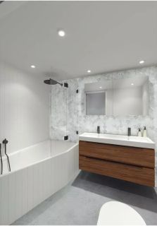 Акриловая ванна Riho Rethink Space Fall Plug and Play B113009005 R, угловая, левая, заполнение через перелив 170х90см белый