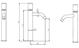 Смеситель для раковины Boheme Stick 122-GB золото/чёрный