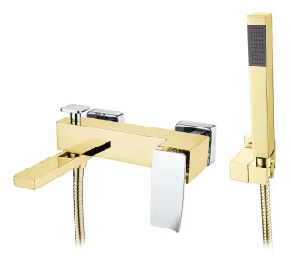 Смеситель для ванны Boheme Q 143-GCR.2 золото/хром