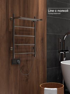 Полотенцесушитель электрический Indigo Line LСLE60-50PR с полкой 60x50 см хром