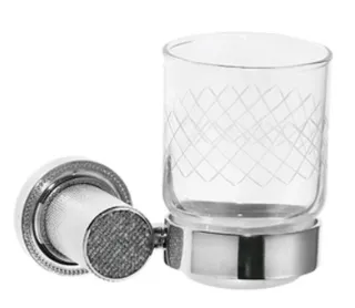 Стакан для зубных щёток Boheme Royal Cristal 10924-CR-B хром/чёрный