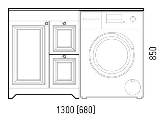 Тумба под раковину для стиральной машины Corozo Леон Z2 70см белый SD-00000726