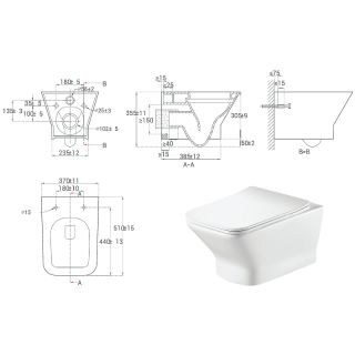 Унитаз Hansmann keramik Trio УНИ0012 подвесной с сиденьем Микролифт