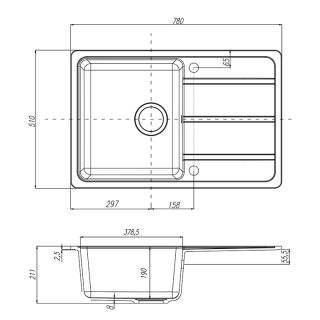Мойка кухонная Акватон Аманда 78см кофе