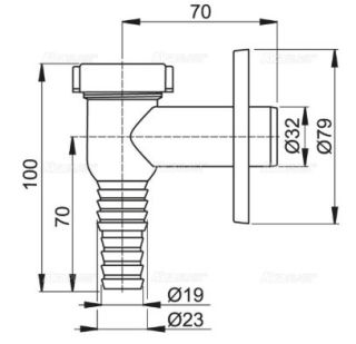 Сифон для стиральной машины AlcaPlast наружный хром APS1