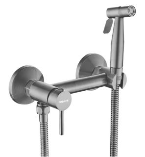 Гигиенический душ со смесителем Shevanik S107T оружейная сталь