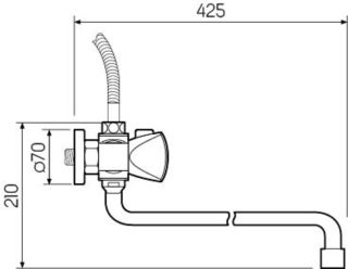 Смеситель для ванны с душем РМС SL143-143 хром