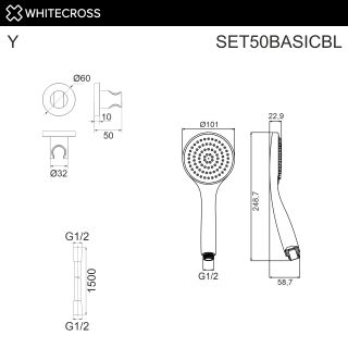 Душевая лейка WHITECROSS SET50BASICGL золото