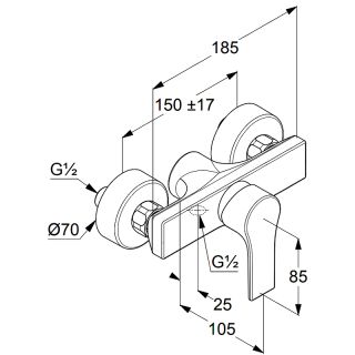 Смеситель для душа Kludi Zenta SL 488703965 Черный матовый