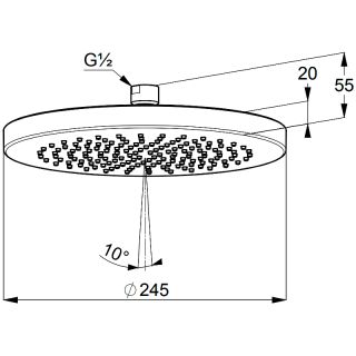Верхний душ Kludi A-Qa 6651139-00 Черный матовый