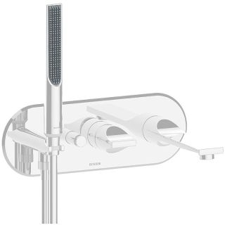 Встраиваемый смеситель для ванны Bossini Apice Z00555.045 с кнопочным переключением на 2 выхода белый матовый