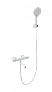 Смеситель для ванны с душем Wonzon & Woghand INN 1 WW-B3013-A1-MW с термостатом белый матовый