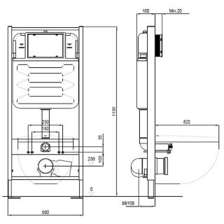 Комплект унитаза с инсталляцией Aquatek Set Aquatek Классик cm-012 4в1 с сиденьем Микролифт и Черной матовой клавишей смыва