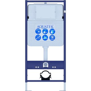 Комплект унитаза с инсталляцией Aquatek Set Aquatek Амадео cm-012 4в1 с сиденьем Микролифт и Черной матовой клавишей смыва