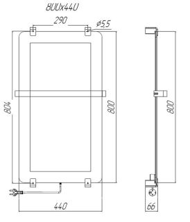 Электрический полотенцесушитель Allen Brau Infinity 8.21001.GL зеркальный 44х80 см