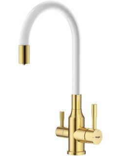 Смеситель для кухни Raglo R81.64.03 с подключением фильтра золотой сатин