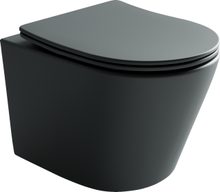 Подвесной унитаз Ceramica Nova Balearica CN6000MDH безободковый тёмный антрацит матовый