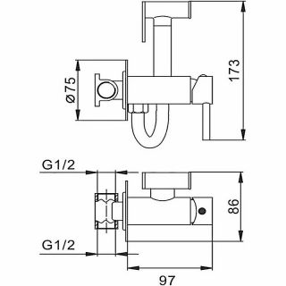 Гигиенический душ со смесителем CeramaLux KBS/003 золото