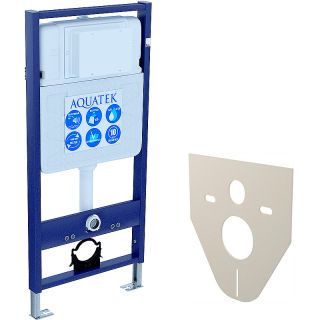 Комплект унитаза с инсталляцией Aquatek SET AQUATEK ЕВРОПА T KDI15 с сиденьем Микролифт и клавишей смыва хром