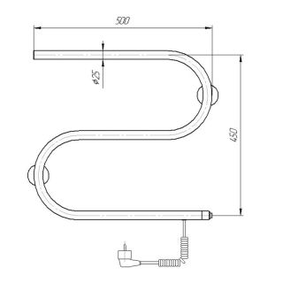 Полотенцесушитель электрический Domoterm DMT 112 42x50 EK R хром