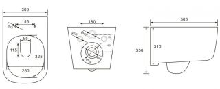 Подвесной унитаз Art&Max Monza безободковый белый AM232CHR