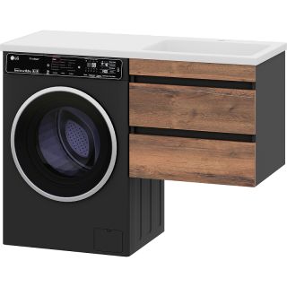 Подвесная тумба под раковину Misty Коломбо 120 R УТ000015590 56 см Дуб Галифакс Антрацит