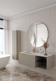 Тумба под раковину Armadi Art Quatro 790-M6-120-CM-RIB-MG 120 см кашемир/золото матовое