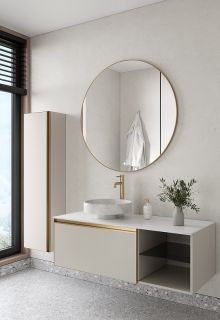 Пенал подвесной Armadi Art Quatro 791-CM-MG 35 см кашемир/золото матовое