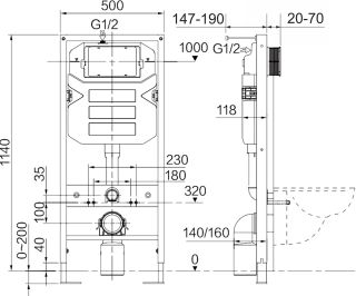 Комплект с инсталляцией Ceramica Nova CN3001_1001CH_1000 унитаз Play CN3001 крышка-сиденье с микролифтом и инсталляция Envision CN1001CH с  кнопкой смыва хром Round
