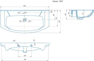 Мебельная раковина Kirovit Элеганс 105 см
