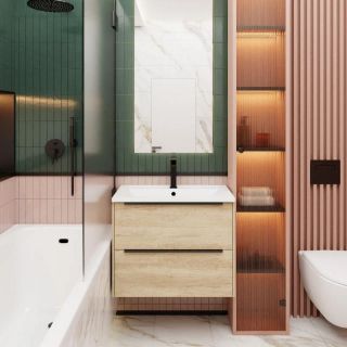 Тумба под раковину La Fenice Tesoro FNC-01-TES-DNN-100-2 Дуб небраска натуральный 100 см