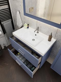 Тумба под раковину La Fenice Cubo FNC-01-CUB-BG-80-2 Синяя матовая 80 см