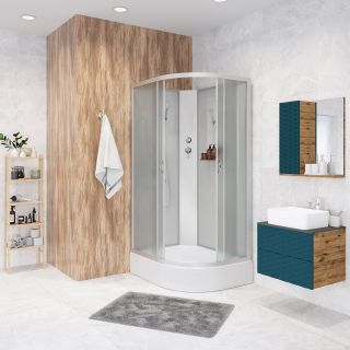 Душевая кабина Niagara NG-33974-14LBK 90x70см серебро/матовое