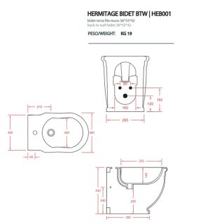 Биде Artceram HERMITAGE HEB001 01 00 белое