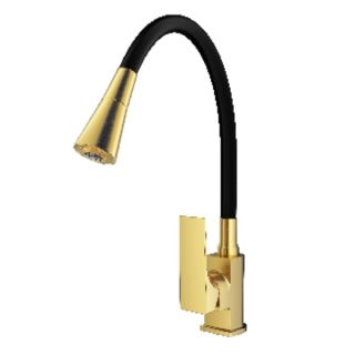 Смеситель для кухни Prohanss P61.4406.03 с гибким изливом золотой сатин