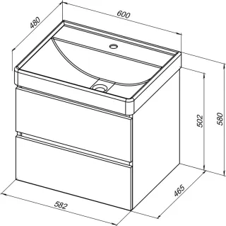 Тумба под раковину Aquanet Sofa 345585 60 см белый глянец