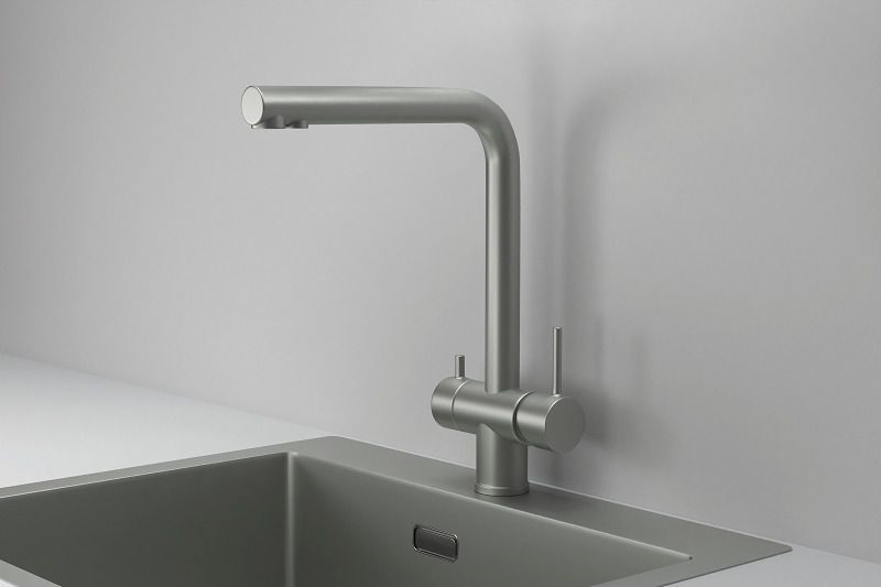 Смеситель для кухни Granula Kitchen Space 7011, СТАЛЬ МАТОВАЯ