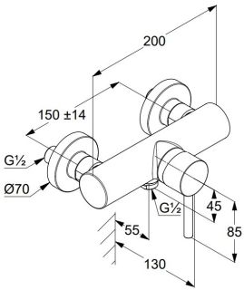 Смеситель для душа Kludi Bozz чёрный матовый 388313976