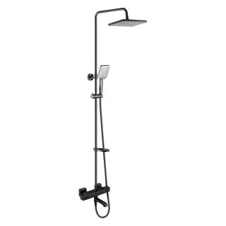 Душевая стойка Swedbe Hermes 9094B с термостатическим смесителем для ванны чёрный