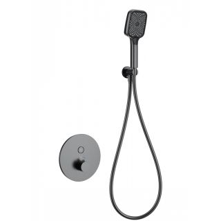 Встраиваемый смеситель для душа Wonzon & Woghand WW-D1017-A-BGG с термостатом тёмный графит