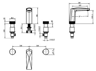 Смеситель для раковины Boheme Venturo 150-B-TOUCH чёрный