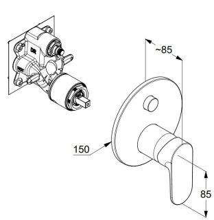 Смеситель для ванны и душа Kludi Louva 247595375 белый матовый