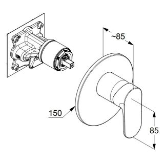 Смеситель для душа Kludi Louva 247553975 чёрный матовый