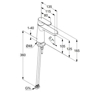 Смеситель для раковины Kludi Louva 242823975 чёрный матовый